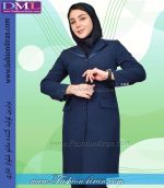 مانتو شلوار فیونا سرمه ای ساتن سرمه ای کد 52 - Image 2