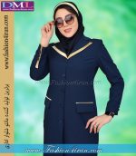 مانتو شلوار فیونا آبی طلایی کد 52