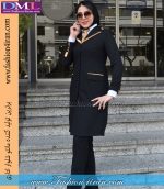 مانتو شلوار مازراتی مشکی طلایی کد 52 - Image 3