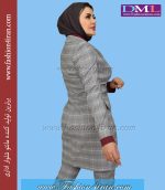 کت تک زنانه چهارخانه دکمه مشکی کد 53 - Image 3