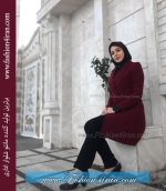 کت شلوار زنانه کرپ زرشکی کد 53