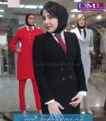 کت شلوار زنانه کرپ مشکی کد 53