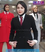 کت شلوار زنانه کرپ مشکی کد 53 - Image 6