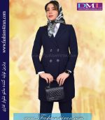 کت شلوار زنانه کرپ سرمه ای کد 53