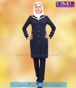 مانتو شلوار کرپ سرمه ای نقره ای کد 63