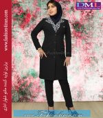 مانتو شلوار فیونا یقه طرح طوسی قرمز کد 66 - Image 4