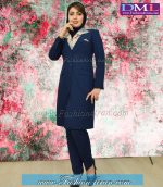 مانتو شلوار فیونا یقه طرح گلدار کد 66 - Image 5