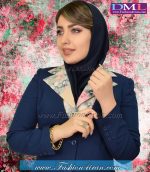 مانتو شلوار فیونا یقه طرح گلدار کد 66