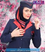 مانتو شلوار فیونا یقه قرمز کد 66