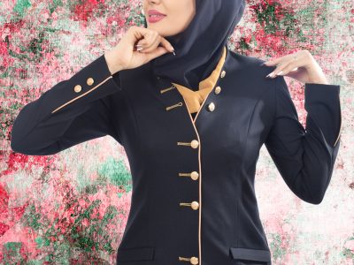 مانتو شلوار کد 74 فاستونی سرمه ای طلایی