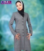 مانتو شلوار کد 74 فاستونی طوسی