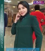 مانتو شلوار کرپ سبز کد 74