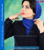 مانتو شلوار کرپ سرمه ای کد 74 - Image 3