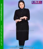 مانتو شلوار کرپ مشکی کد 74