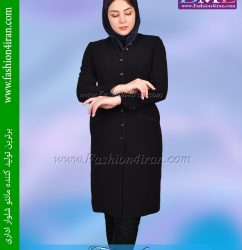 مانتو شلوار کرپ مشکی کد 74