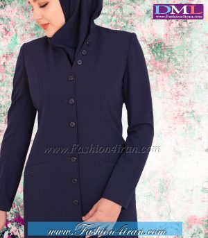 مانتو شلوار فیونا سرمه ای روشن کد 74