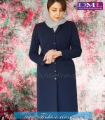 مانتو شلوار فیونا سرمه ای روشن کد 74