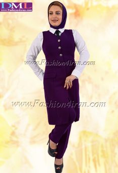 سارافون شلوار کرپ بنفش کد 81 - Image 3