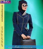 مانتو شلوار فیونا سرمه ای روشن طلایی کد 84