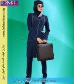 مانتو شلوار فیونا سرمه ای روشن طلایی کد 84 - Image 5