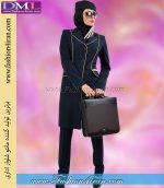 مانتو شلوار فیونا سرمه ای تیره طلایی کد 84