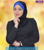 مقنعه توربان حریر آبی کد 9