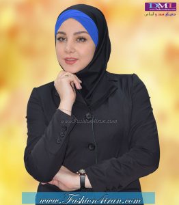 مقنعه توربان حریر آبی کد 9