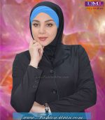 مقنعه توربان حریر فیروزه ای کد 9 - Image 4