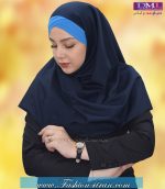 مقنعه توربان حریر فیروزه ای کد 9