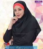 مقنعه توربان حریر قرمز کد 9