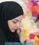 مقنعه توربان حریر مشکی کد 9