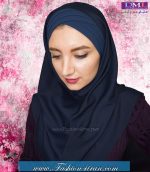 مقنعه توربان حریر سرمه ای کد 9 - Image 3