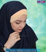 مقنعه توربان حریر طلایی کد 9 - Image 2