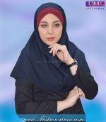مقنعه توربان حریر زرشکی کد 9