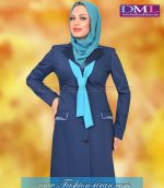 مانتو شلوار فیونا سرمه ای روشن کد 96