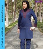 مانتو شلوار فیونا سرمه ای بنفش کد 98 - Image 2