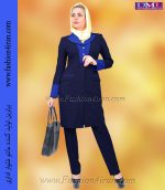 مانتو شلوار فیونا سرمه ای تیره آبی کد 98