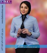 شومیز زنانه آبی روشن یقه مردونه کد201 - Image 3