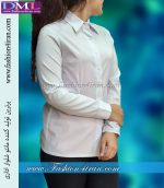 شومیز زنانه سفید یقه مردونه کد201 - Image 5