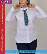 شومیز زنانه سفید یقه مردونه کد201 - Image 3