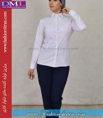 شومیز زنانه سفید یقه مردونه کد201 - Image 4