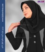 مانتو شلوار فیونا مشکی طوسی کد 77