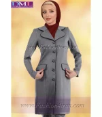 مانتو شلوار فرم کد 90 فاستونی ترک طوسی - Image 3