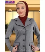 مانتو شلوار فرم کد 90 فاستونی ترک طوسی