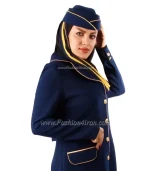 مانتو شلوار فرم کد 90 کرپ آبی طلایی