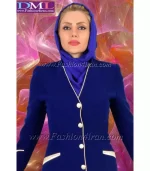 مانتو شلوار فرم کد 95 کرپ آبی