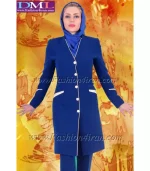 مانتو شلوار فرم کد 95 کرپ آبی - Image 3