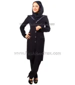 مانتو شلوار اداری کرپ سرمه ای کد61 - Image 4