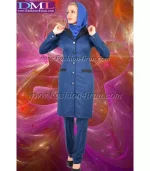 مانتو شلوار فرم کد97 فاستونی ترک آبی - Image 4