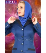 مانتو شلوار فرم کد97 فاستونی ترک آبی